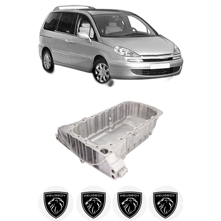 Baie ulei PEUGEOT 807 (EB_) 2.0 RFN (EW10J4) din 2002 KW 100 CP 136 CMC 1997, auto, material aluminiu, 4 Stickere auto cu PEUGEOT