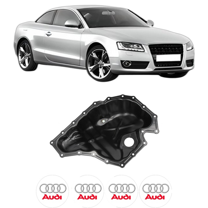 Baie ulei AUDI A5 (8T3) 2.0 TFSI quattro CDNC, CAEB, CPMA din 2008-2017 KW 155 CP 211 CMC 1984, auto, material otel, 4 Stickere auto cu AUDI