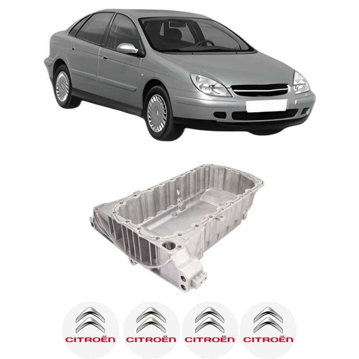 Baie ulei CITROEN C5 I (DC_) 2.0 16V HPi (DCRLZB) RLZ (EW10D) din 2001-2004 KW 103 CP 140 CMC 1997, auto, material aluminiu, 4 Stickere auto cu CITROEN