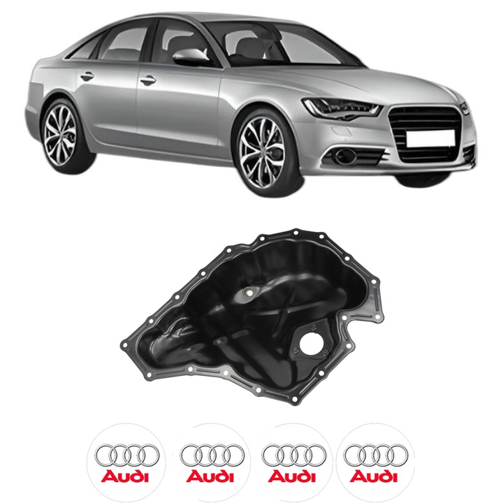 Baie ulei AUDI A6 C7 (4G2, 4GC) 2.0 TFSI CAED din 2013-2018 KW 162 CP 220 CMC 1984, auto, material otel, 4 Stickere auto cu AUDI