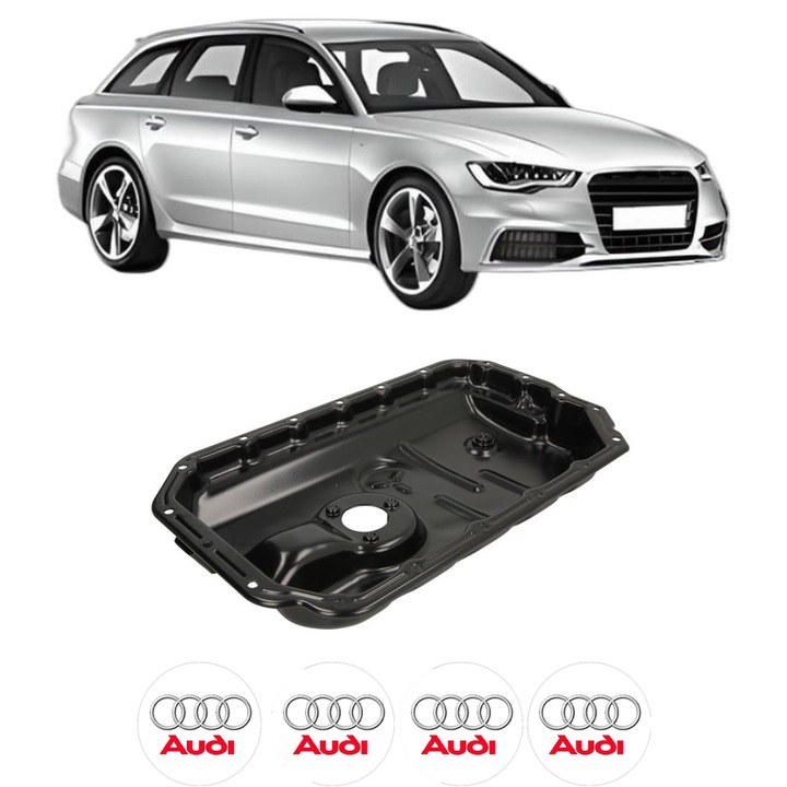 Baie ulei AUDI A6 C7 Avant (4G5, 4GD) 2.8 FSI CHVA din 2011-2015 KW 150 CP 204 CMC 2773, auto, material otel, 4 Stickere auto cu AUDI
