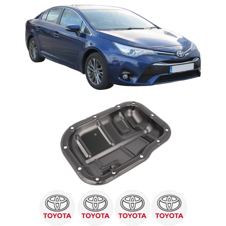 Baie ulei TOYOTA AVENSIS Saloon (_T27_) 1.8 VVT-i (ZRT271_, ZRT271R) 2ZR-FAE din 2008-2018 KW 108 CP 147 CMC 1798, auto, material otel, 4 Stickere auto cu TOYOTA