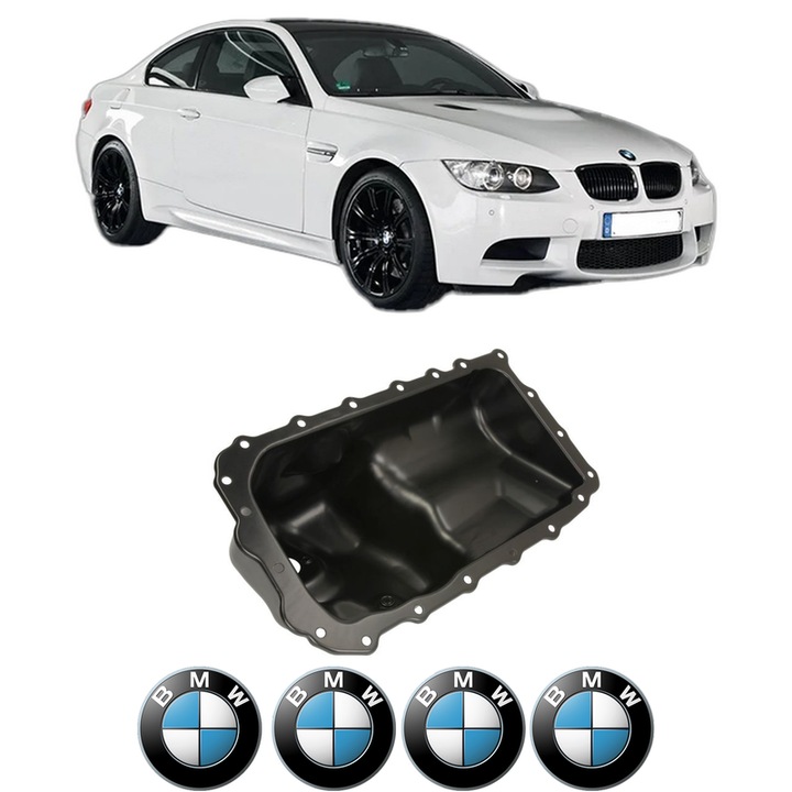 Baie ulei BMW Seria 3 Coupe (E92) 320 i N43 B20 A din 2007-2013 KW 120 CP 163 CMC 1995, auto, material otel, 4 Stickere auto cu BMW Seria