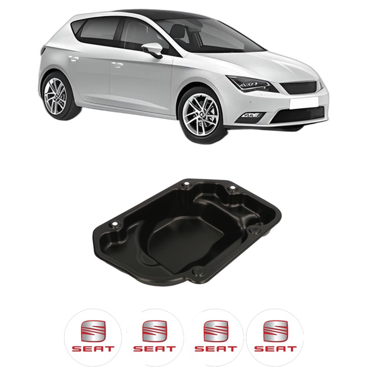 Baie ulei SEAT LEON (5F1) 1.2 TSI CYVB din 2014-2020 KW 81 CP 110 CMC 1197, auto, material otel, 4 Stickere auto cu SEAT