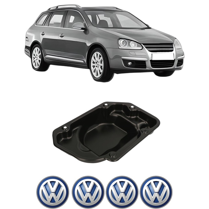 Baie ulei Volkswagen GOLF V Variant (1K5) 1.4 BUD din 2007-2009 KW 59 CP 80 CMC 1390, auto, material otel, 4 Stickere auto cu Volkswagen