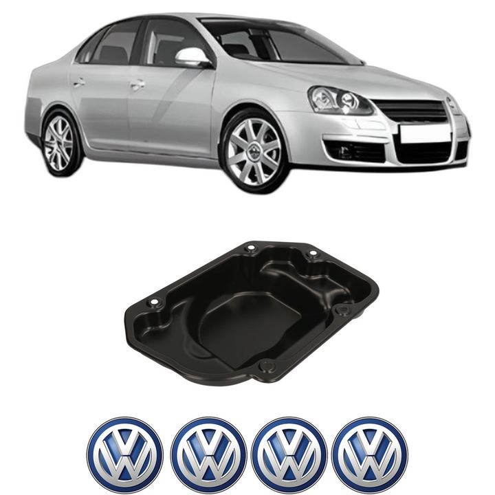 Baie ulei Volkswagen JETTA III (1K2) 1.6 BSF, CCSA, BGU, BSE din 2004-2010 KW 75 CP 102 CMC 1595, auto, material otel, 4 Stickere auto cu Volkswagen