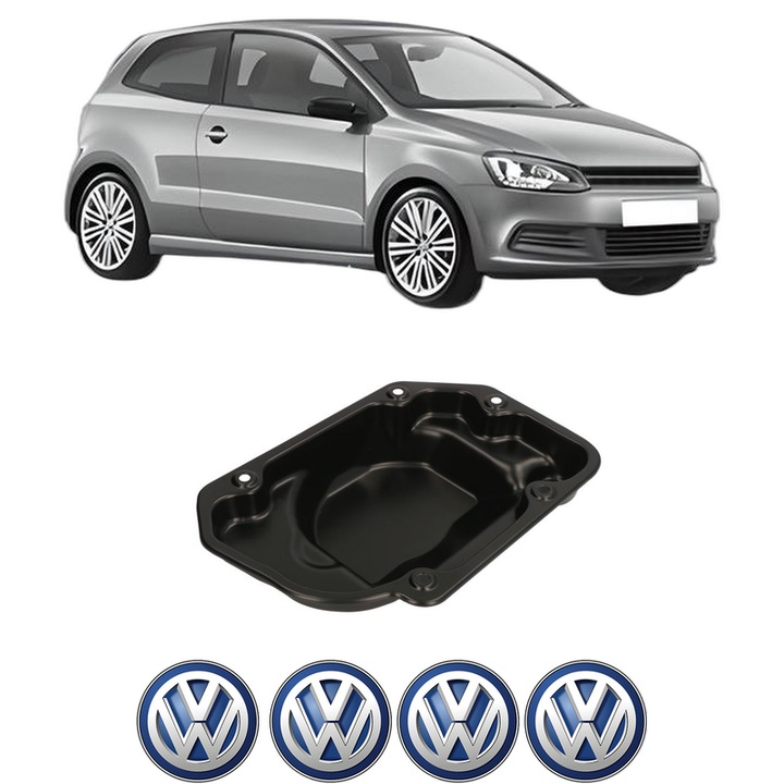 Baie ulei Volkswagen POLO V (6R1, 6C1) 1.2 CGPA din 2009-2014 KW 51 CP 70 CMC 1198, auto, material otel, 4 Stickere auto cu Volkswagen