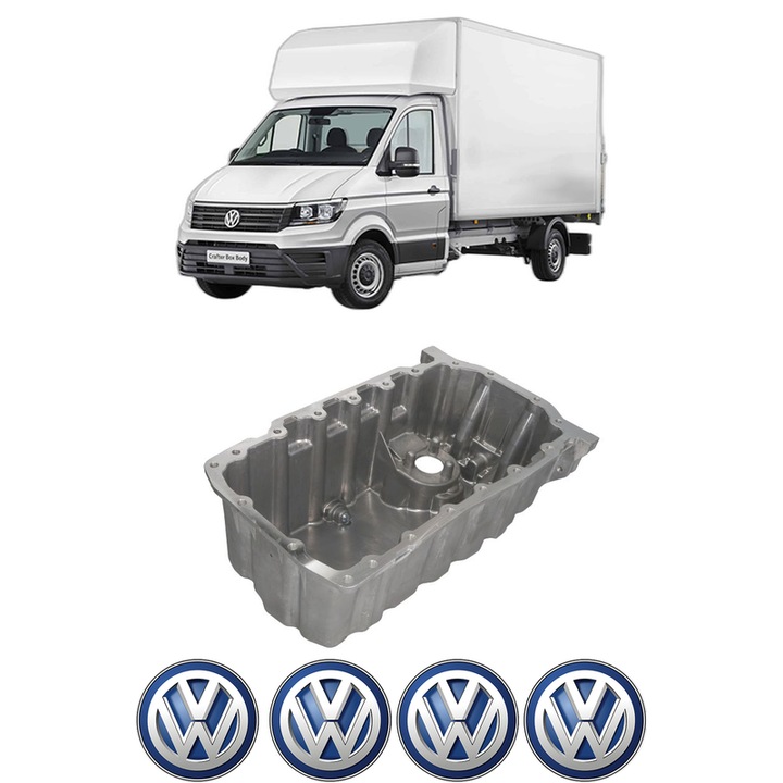 Baie ulei Volkswagen TRANSPORTER T6 Van (SGA, SGH, SHA, SHH) 2.0 TDI CAAB, CXGB din 2015-2019 KW 75 CP 102 CMC 1968, auto, material aluminiu, 4 Stickere auto cu Volkswagen