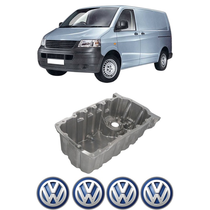 Baie ulei Volkswagen TRANSPORTER T5 Van (7HA, 7HH, 7EA, 7EH) 2.0 TDI 4motion CAAC, CCHA din 2009-2015 KW 103 CP 140 CMC 1968, auto, material aluminiu, 4 Stickere auto cu Volkswagen
