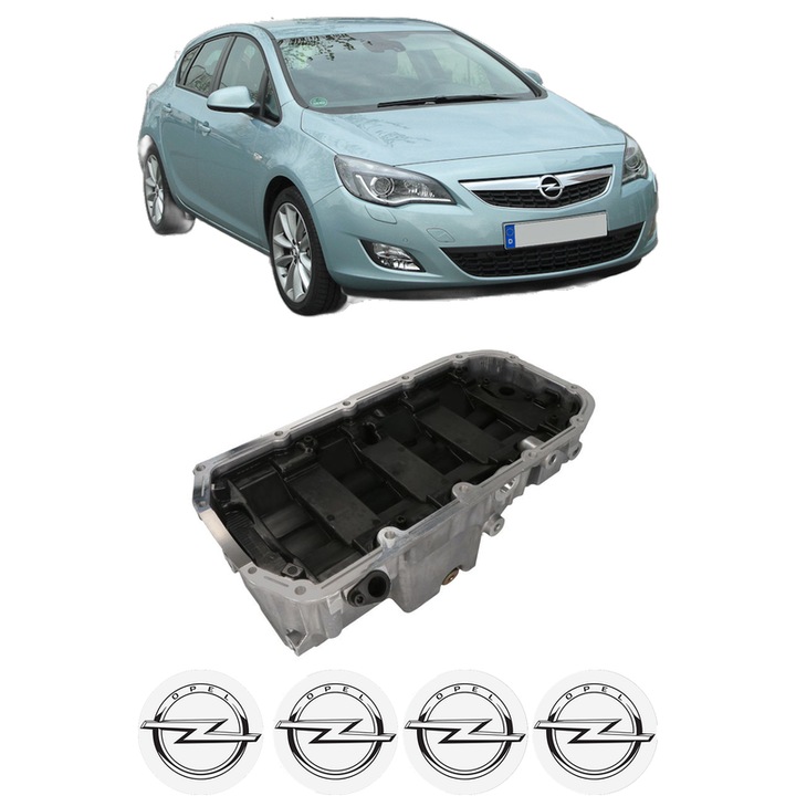 Baie ulei OPEL ASTRA J (P10) 2.0 CDTI (68) A 20 DTH din 2011-2015 KW 121 CP 165 CMC 1956, auto, material aluminiu, 4 Stickere auto cu OPEL