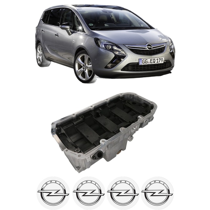 Baie ulei OPEL ZAFIRA TOURER C (P12) 2.0 CDTi (75) A 20 DTH din 2011 KW 121 CP 165 CMC 1956, auto, material aluminiu, 4 Stickere auto cu OPEL