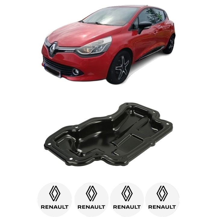 Baie ulei RENAULT CLIO IV (BH_) 0.9 TCe 75 (BHNP) H4B 408 din 2018-2021 KW 56 CP 76 CMC 898, auto, material metal, 4 Stickere auto cu RENAULT