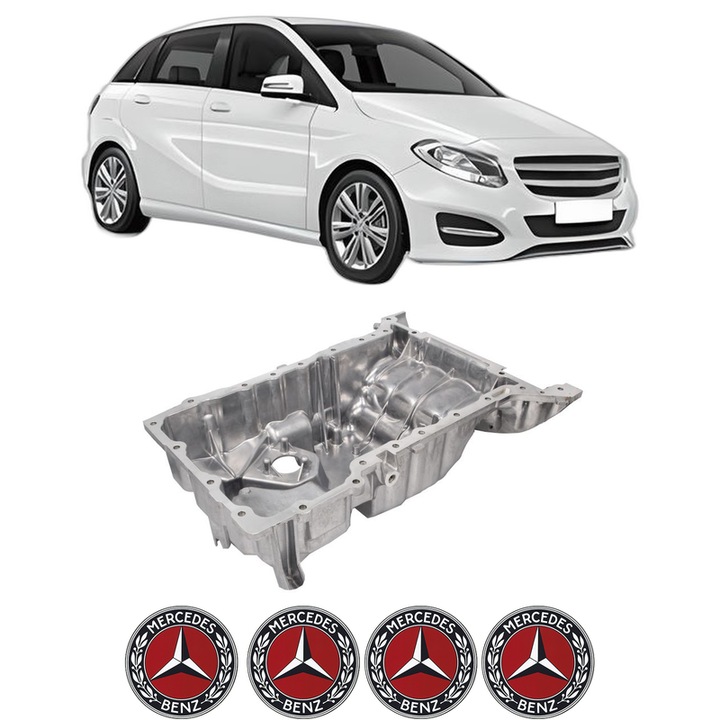 Baie ulei MERCEDES-BENZ B-CLASS Sports Tourer (W246, W242) B 250 (246.244) M 270.920 din 2012-2018 KW 155 CP 211 CMC 1991, auto, material aluminiu, 4 Stickere auto cu MERCEDES-BENZ