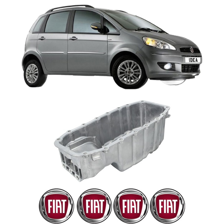 Baie ulei FIAT IDEA (350_) 1.4 192 B2.000 din 2003 KW 66 CP 90 CMC 1368, auto, material aluminiu, 4 Stickere auto cu FIAT