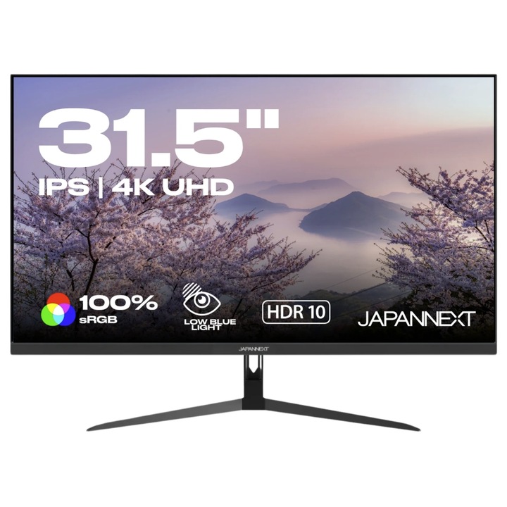 Monitor Japannext 31.5" UHD 3840x2160, Negru