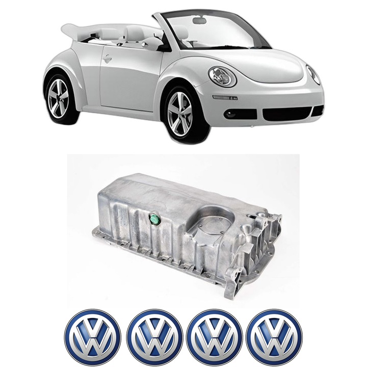 Baie ulei Volkswagen NEW BEETLE Convertible (1Y7) 1.6 BFS din 2003-2010 KW 75 CP 102 CMC 1595, auto, material aluminiu, 4 Stickere auto cu Volkswagen