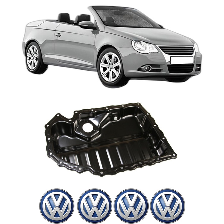Baie ulei Volkswagen EOS (1F7, 1F8) 2.0 TFSI CBFA, CCTA, BWA, CCZA, BPY, CAWB din 2006-2015 KW 147 CP 200 CMC 1984, auto, material otel, 4 Stickere auto cu Volkswagen