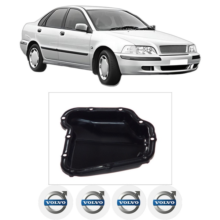 Baie ulei VOLVO S40 I (644) 1.8 i B 4184 SJ din 2001-2003 KW 90 CP 122 CMC 1834, auto, material otel, 4 Stickere auto cu VOLVO