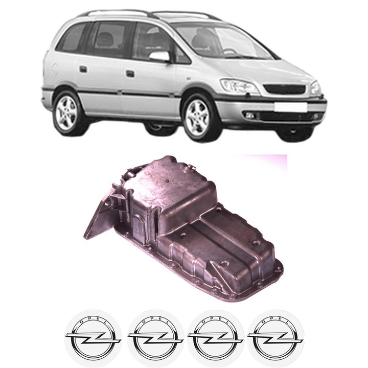 Baie ulei OPEL ZAFIRA A MPV (T98) 1.6 CNG (F75) Z 16 YNG din 2001-2005 KW 71 CP 97 CMC 1598, auto, material aluminiu, 4 Stickere auto cu OPEL