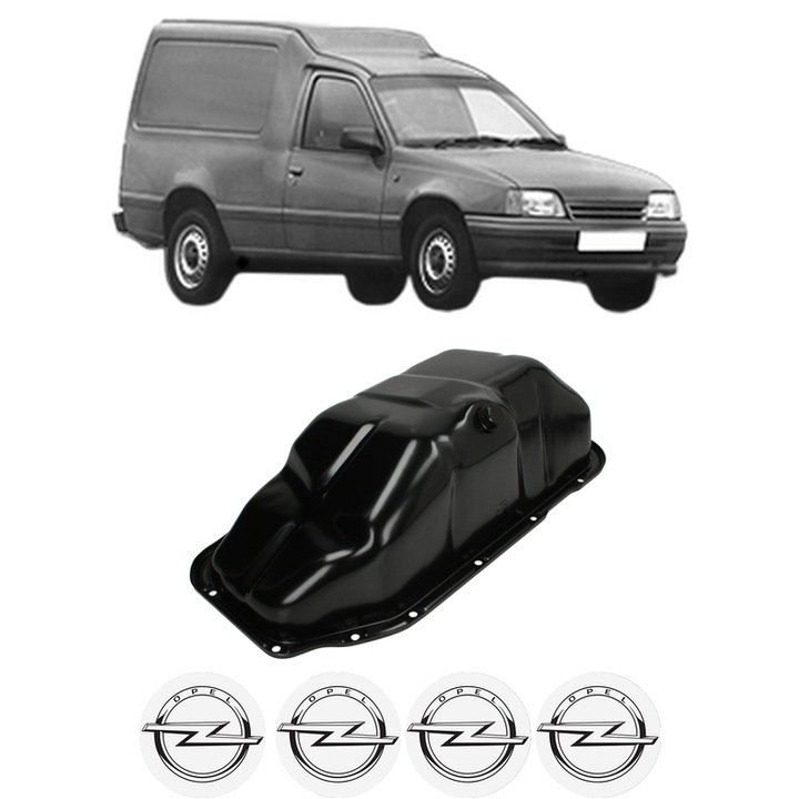 Baie ulei OPEL KADETT E Combo (T85) 1.7 D (C25, D25) 17 DR din 1992-1994 KW 44 CP 60 CMC 1699, auto, material otel, 4 Stickere auto cu OPEL
