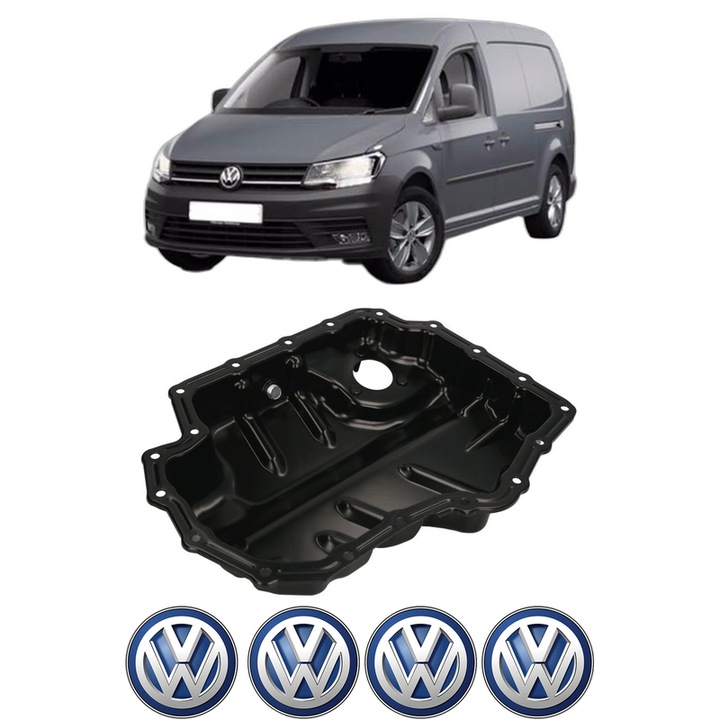 Baie ulei Volkswagen CADDY IV MPV (SAB, SAJ) 1.4 TGI CNG CPWA din 2015-2020 KW 81 CP 110 CMC 1395, auto, material otel, 4 Stickere auto cu Volkswagen