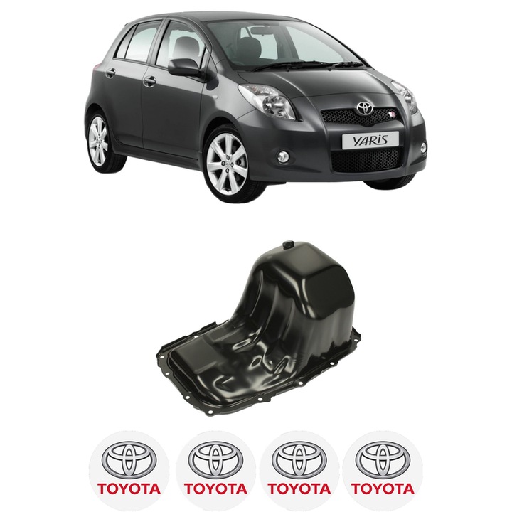 Baie ulei TOYOTA YARIS (_P9_) 1.0 VVT-i (KSP90_, KSP90R) 1KR-FE din 2005-2011 KW 51 CP 69 CMC 998, auto, material otel, 4 Stickere auto cu TOYOTA