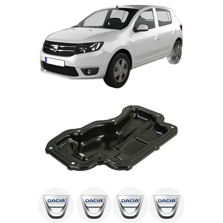 Baie ulei DACIA SANDERO II TCe 90 LPG (B8M1) H4B 410 din 2015 KW 66 CP 90 CMC 898, auto, material metal, 4 Stickere auto cu DACIA