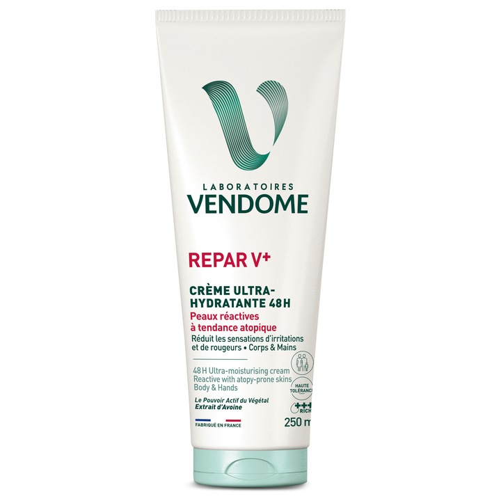 48 órás ultra hidratáló krém, Repar V+, Laboratoires Vendôme, 250 ml