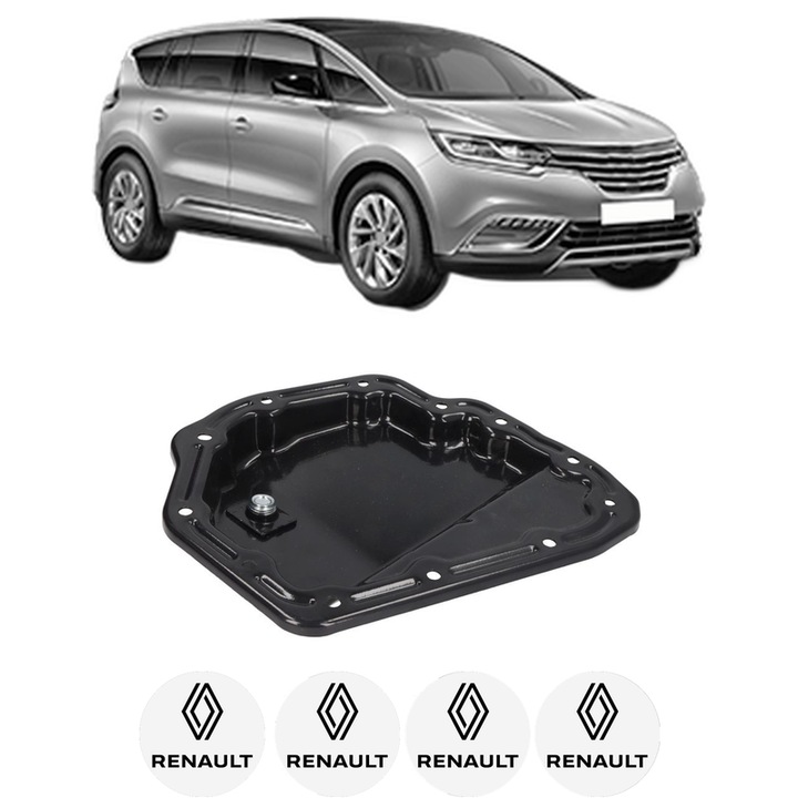 Baie ulei RENAULT ESPACE V (JR_) 1.6 dCi 130 R9M 409 din 2015-2023 KW 96 CP 130 CMC 1598, auto, material otel, 4 Stickere auto cu RENAULT
