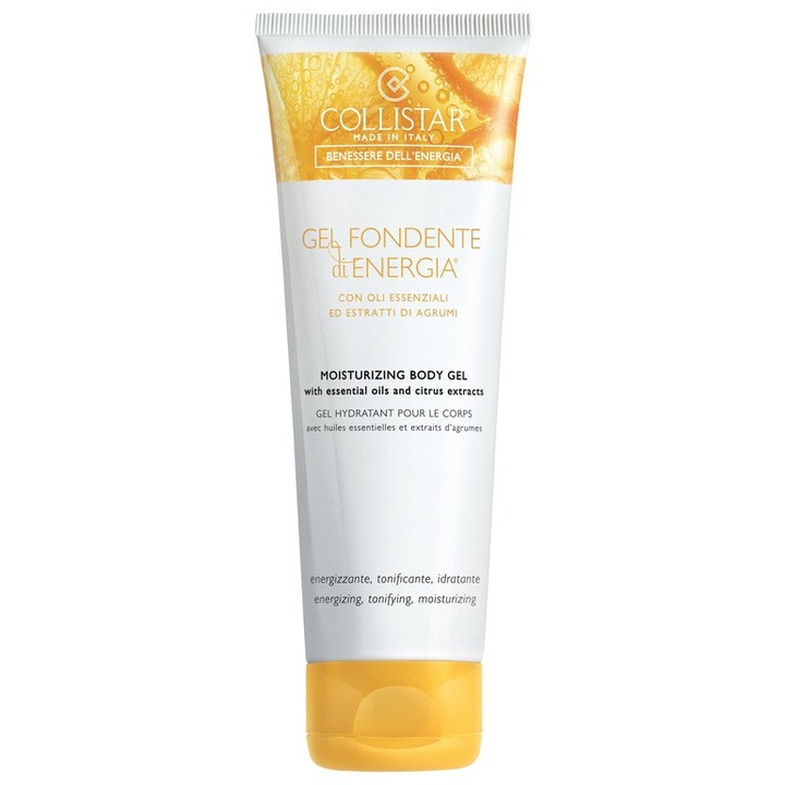 Gel Fondente di Energia Collistar – Хидратиращ и Ревитализиращ Гел за Тяло с Екстракт от Джинджифил, Праскова и Масло от Жожоба, за Всички Типове Кожа, 250 мл