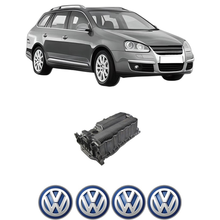 Baie ulei Volkswagen GOLF V Variant (1K5) 1.6 BSF, CCSA, BSE din 2007-2009 KW 75 CP 102 CMC 1595, auto, material aluminiu, 4 Stickere auto cu Volkswagen