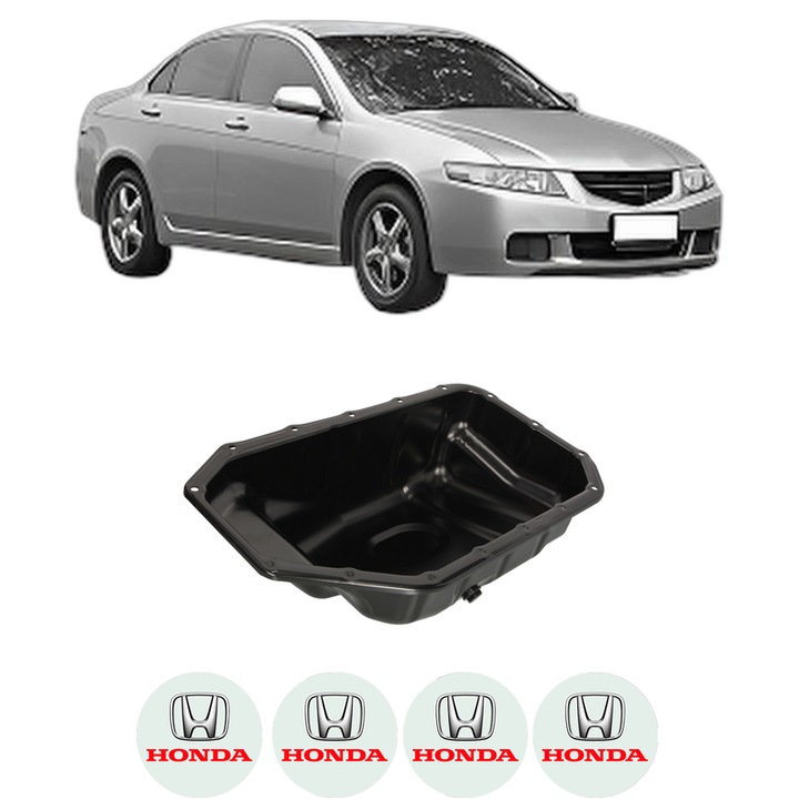 Baie ulei HONDA ACCORD VII (CL, CN) 2.0 All-wheel Drive (CL8) K20A6 din 2003-2008 KW 114 CP 155 CMC 1998, auto, material otel, 4 Stickere auto cu HONDA