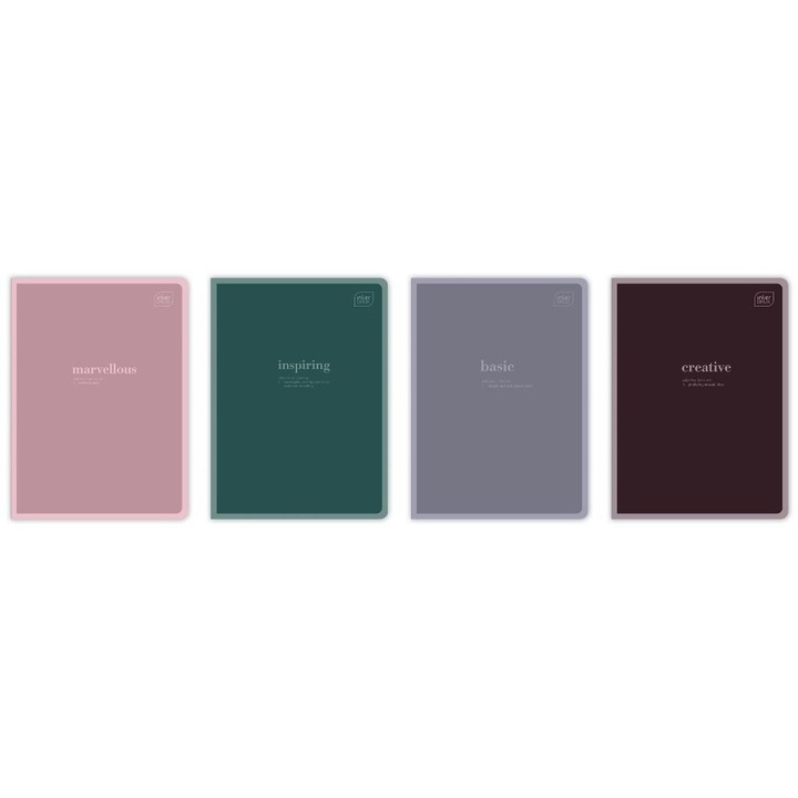 Set caiete A5, INTERDRUK, 60 file, zapada, colturi rotunjite, 10 bucati