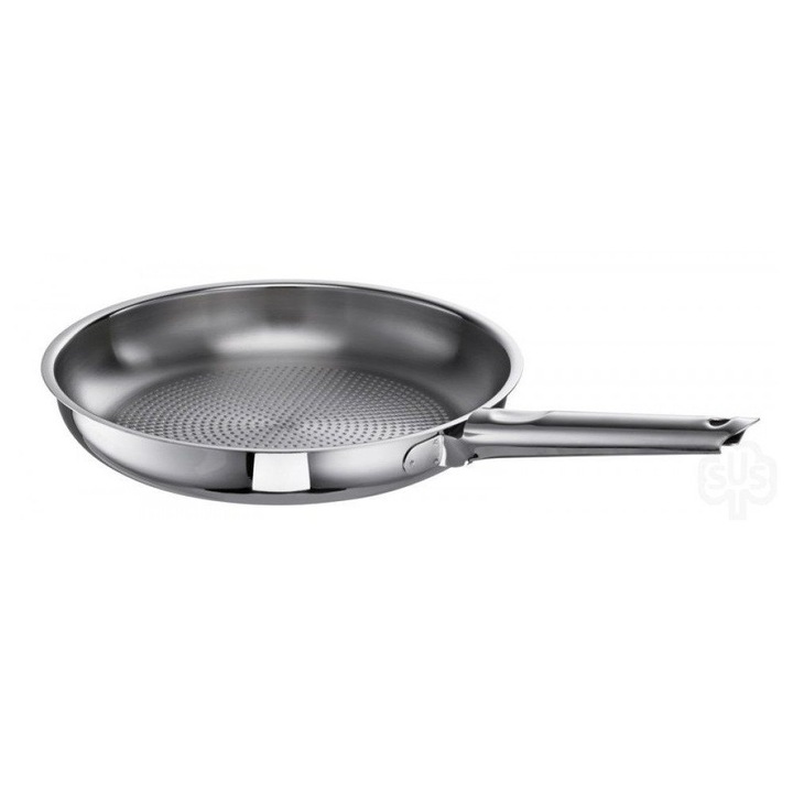 Tigaie Schulte-Ufer 24cm, argintie, cu baza din cupru, manere termoizolante