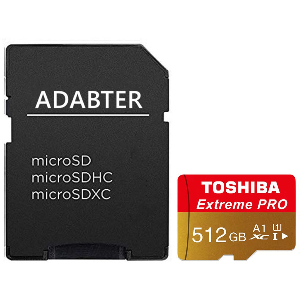 Карта micro SDXC Toshiba 512GB, 100MB/s, A1, с адаптер SD