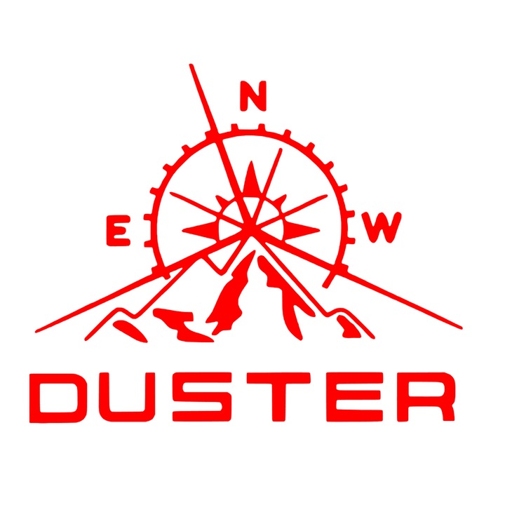 Set 2 stickere laterale busola Duster, rosu, 27x22.4cm