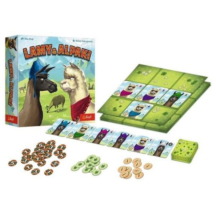 Társasjáték Lamy és Alpaki, Trefl, 3 állat, többszínű