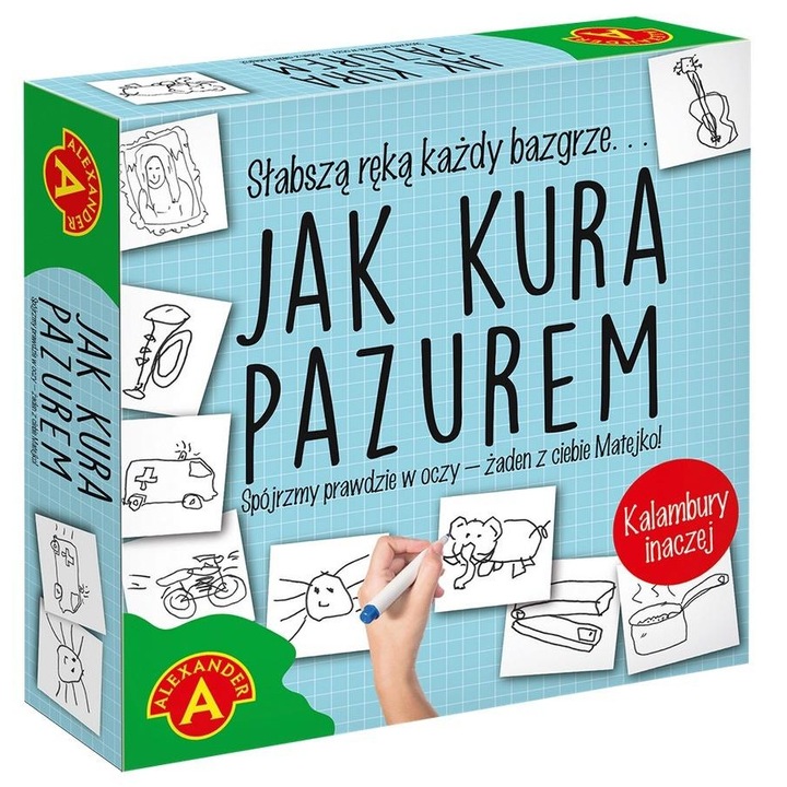 Jak Kura Pazurem társasjáték, Alexander, 110 kártya, száraz tábla, többszínű