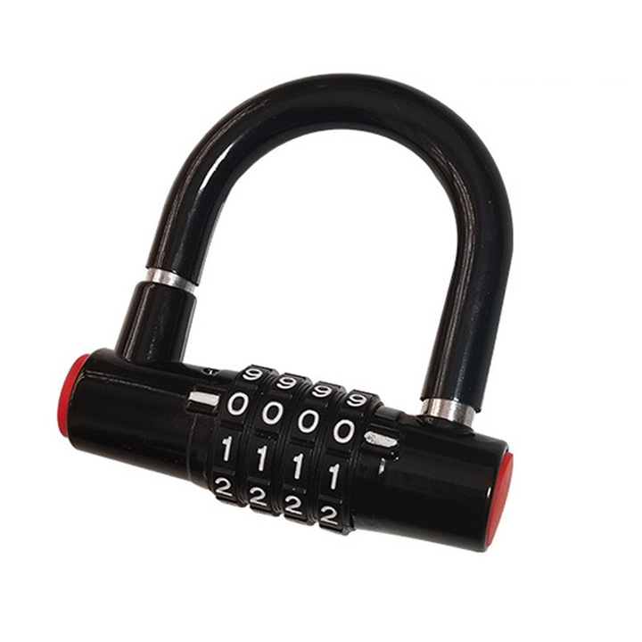 Lacat cu cifru, 4 cifre, rezistent la apa si rugina, 9.1x8.8x2.8cm, negru