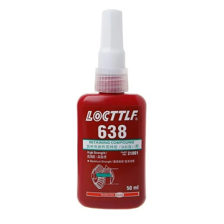 Solutie de fixare 638, 50ml, verde, rezistent la temperaturi ridicate, pentru asamblari cilindrice