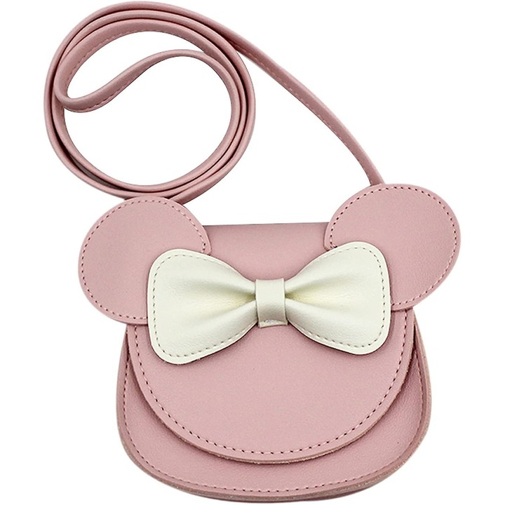 Gyermek táska egérfülekkel és masnival, rózsaszín, 2-10 év