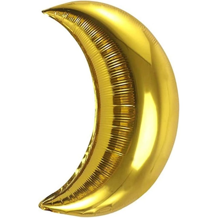 5 db-os nagyméretű hold alakú lufi szett, 91x63cm, arany, fólia