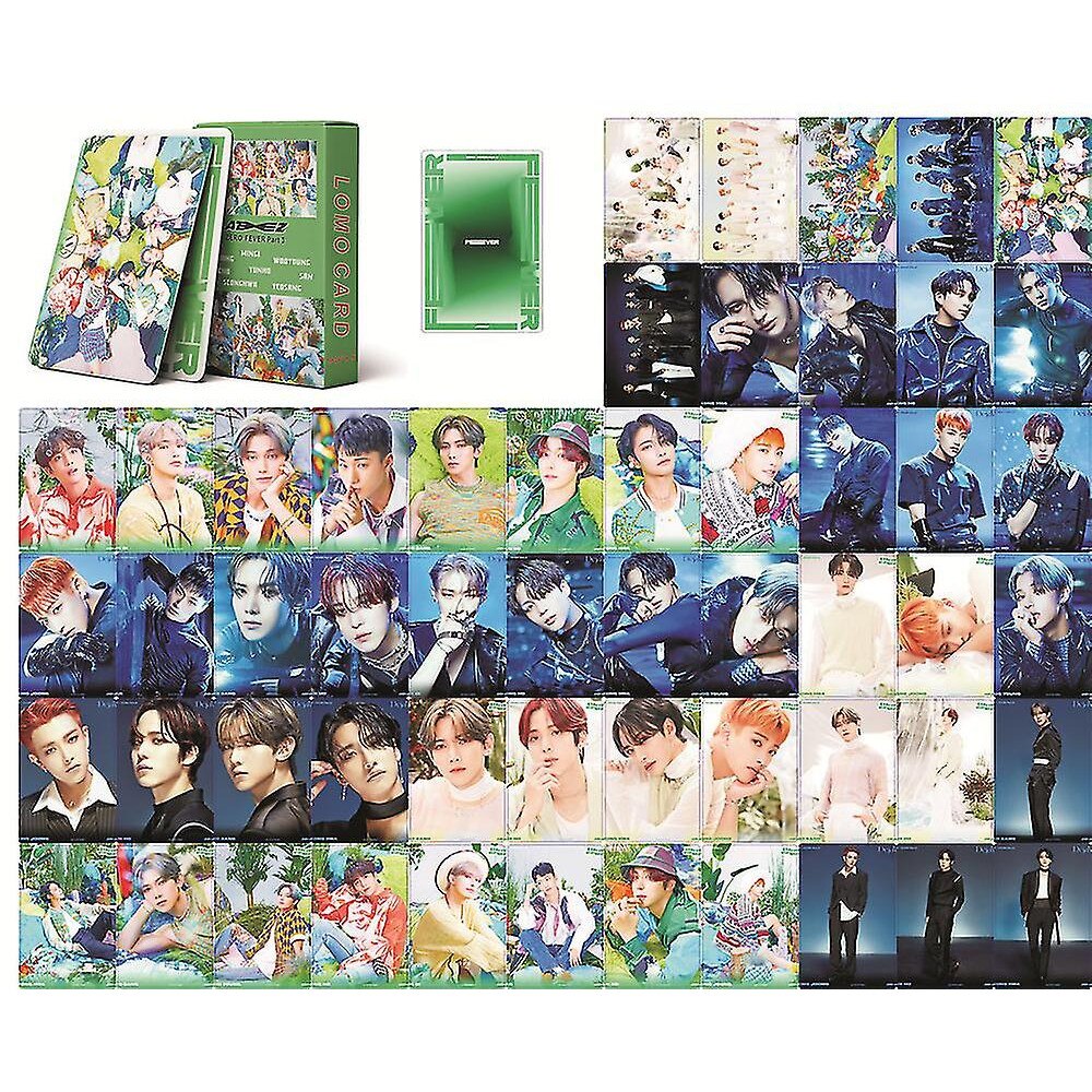Set 55pcs Suporturi servetele Kpop Ateez Lomo Cards Album Foto
