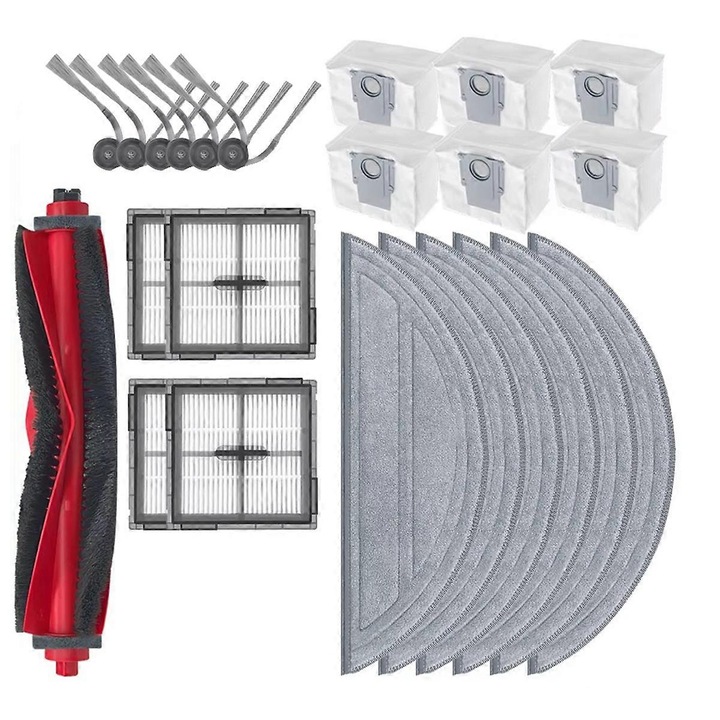 Set accesorii pentru aspirator Q10 S5, perie principala, perii laterale, filtre, carpe de mop, saci de praf