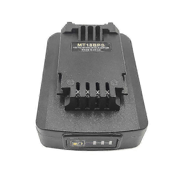 Akkumulátor adapter Makita 18V-hoz, átalakító Black & Decker Porterhez, műanyag, fekete, 11x8.5x5.5cm