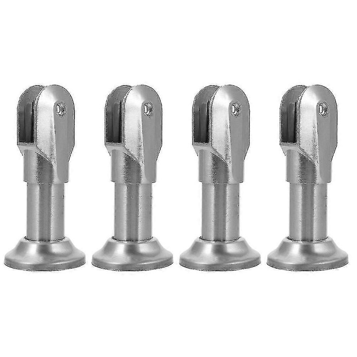Set 4 suporturi pentru despartitor toaleta, inox, 15x6x1.8cm, argintii
