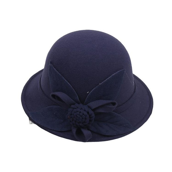 Gyapjú téli sapka, vintage modell, virágokkal, M méret, 57cm, sokszínű