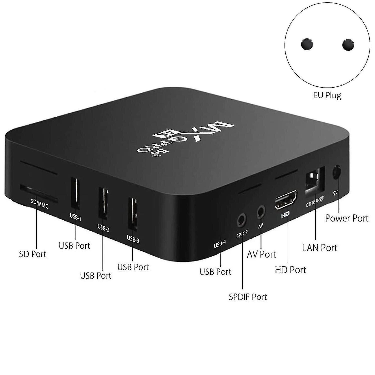 Mini PC Android TV Box, 4GB RAM, 32GB ROM, 4K, negru - eMAG.ro