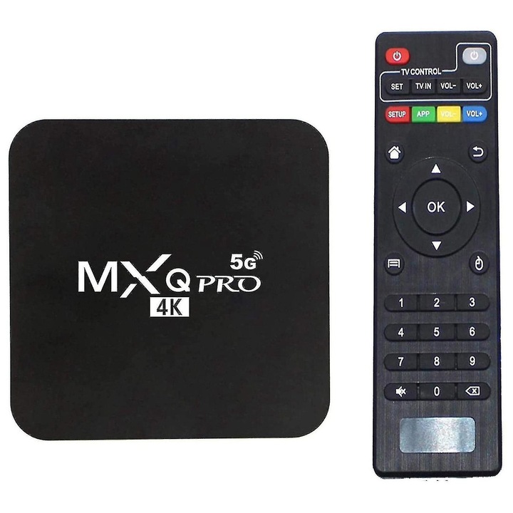 Médialejátszó Android TV Box, 4GB RAM, 32GB ROM, 4K, fekete