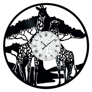 Ceas de perete Vintage din Vinyl - Revival Vinyl Wall Clock Animale Girafa Ceas de perete Vintage din Vinyl - Revival Vinyl Wall Clock Animale Girafa